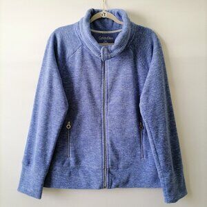 Calvin Klein Performance Women Blue Mock Neck Raglan Sleeve Zip Up Jacket Size L